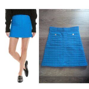 Sandro | Riviere Tweed Mini Skirt In Azure Blue